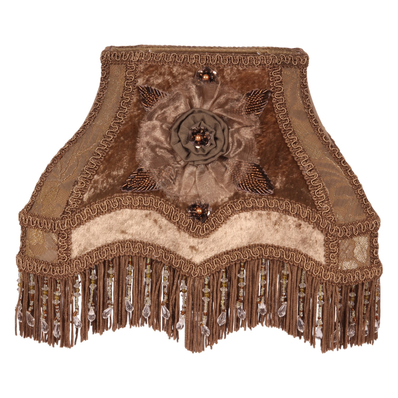 Lampenkap Victorian Rechthoek 22 cm - Olive Green - Stof