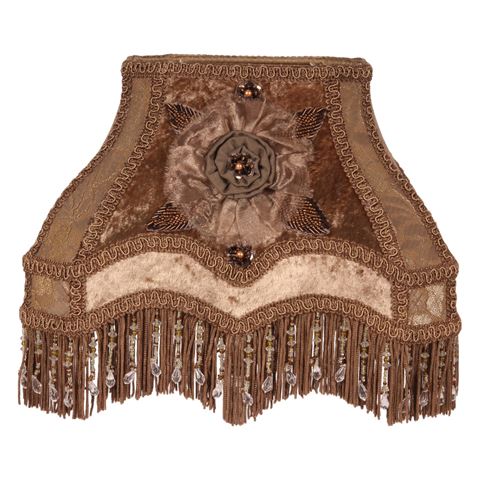 Lampenkap Victorian Rechthoek 22 cm - Bruin - Stof