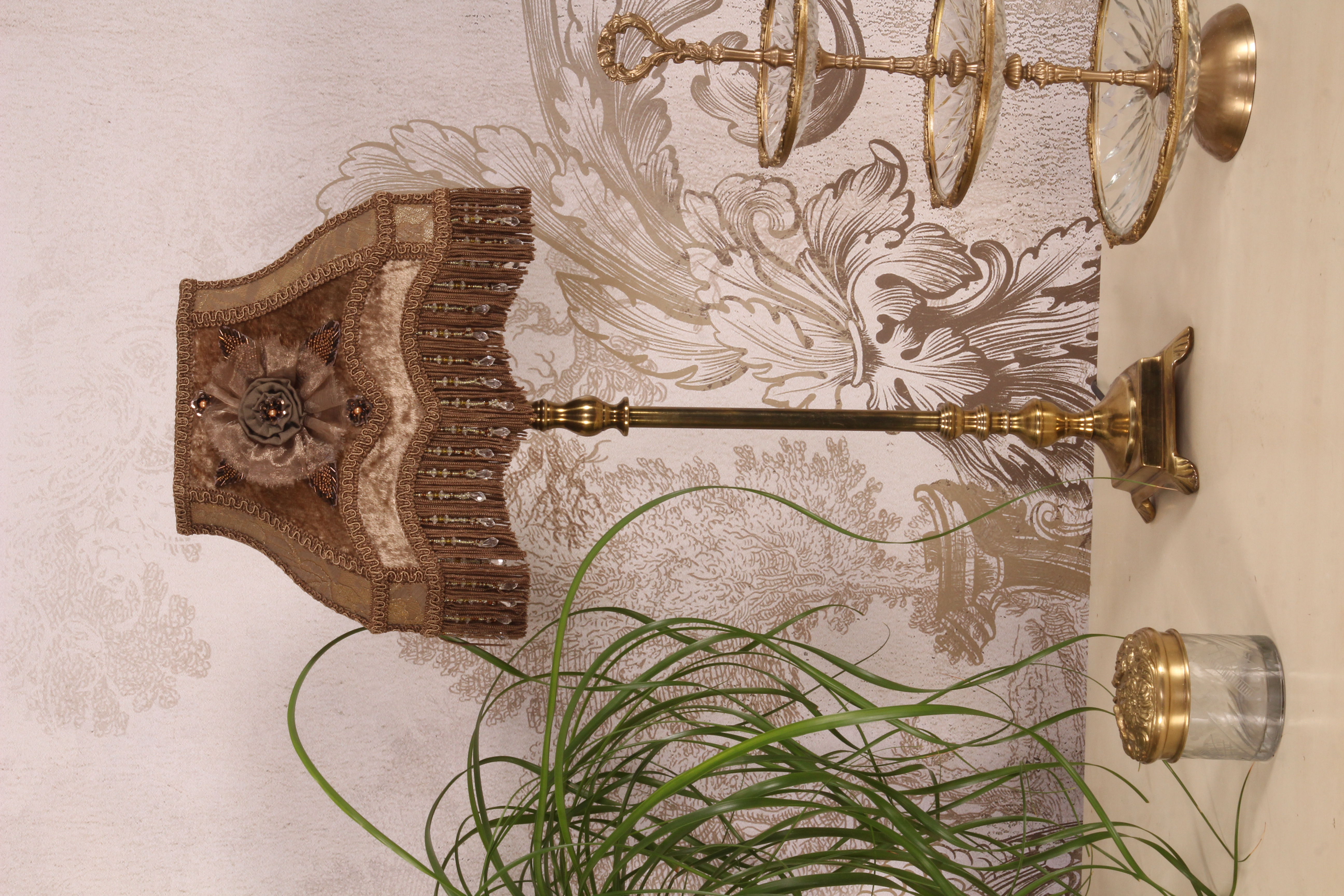 Lampenkap Victorian Rechthoek 22 cm - Olive Green - Stof