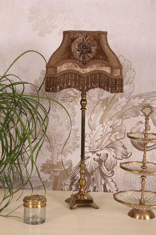 Lampenkap Victorian Rechthoek 22 cm - Bruin - Stof