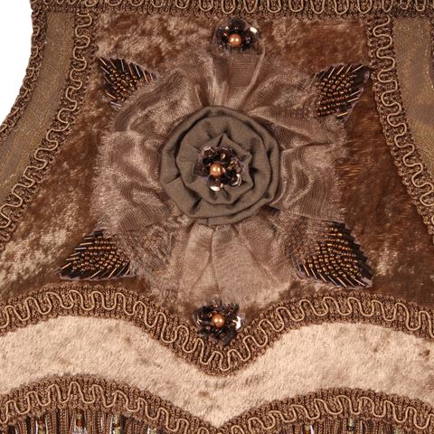 Lampenkap Victorian Rechthoek 22 cm - Bruin - Stof