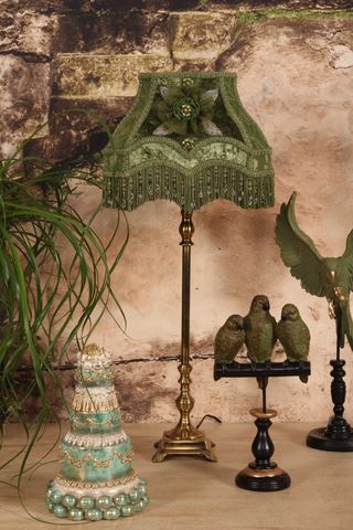 Lampenkap Victorian Rechthoek 22 cm - Groen - Stof