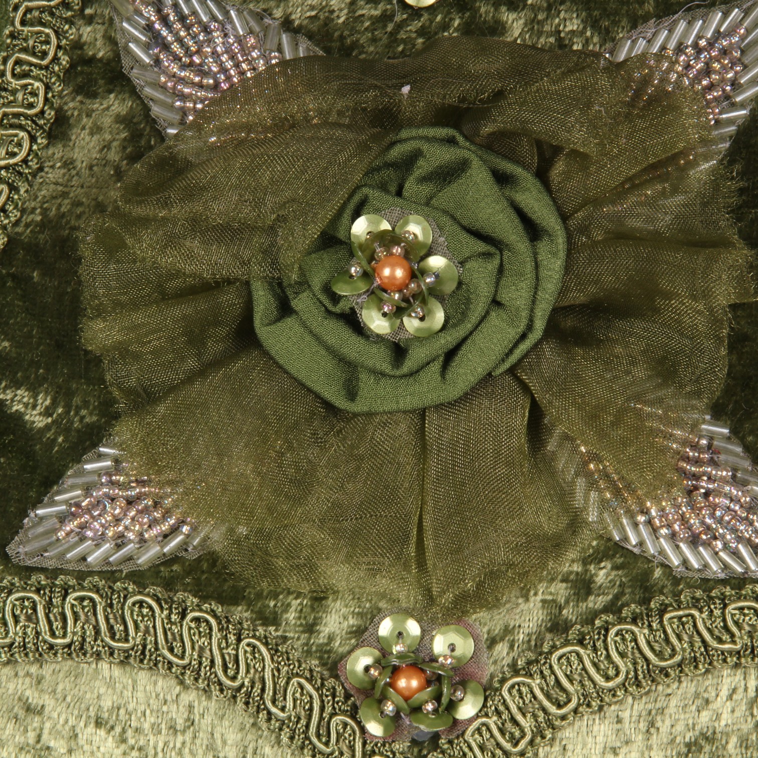 Lampenkap Victorian Rechthoek 22 cm - Groen - Stof