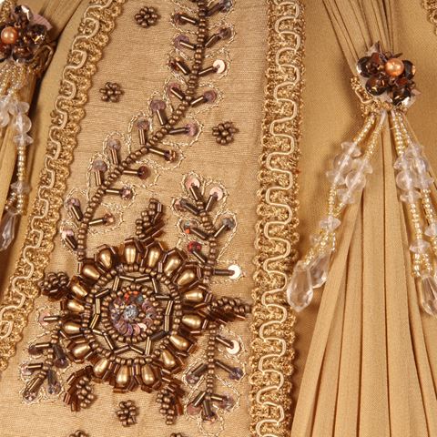 Lampenkap Victorian Dome 26 cm - Goud - Stof