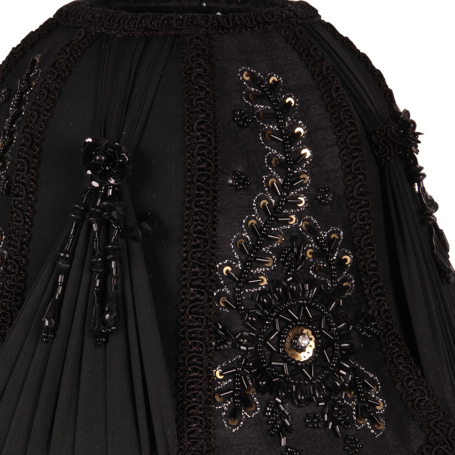 Lampenkap Victorian Dome 26 cm - Zwart - Stof