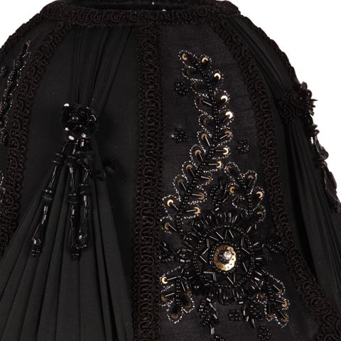 Lampenkap Victorian Dome 26 cm - Zwart - Stof