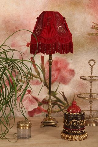 Lampenkap Victorian Dome 26 cm - Rood - Stof