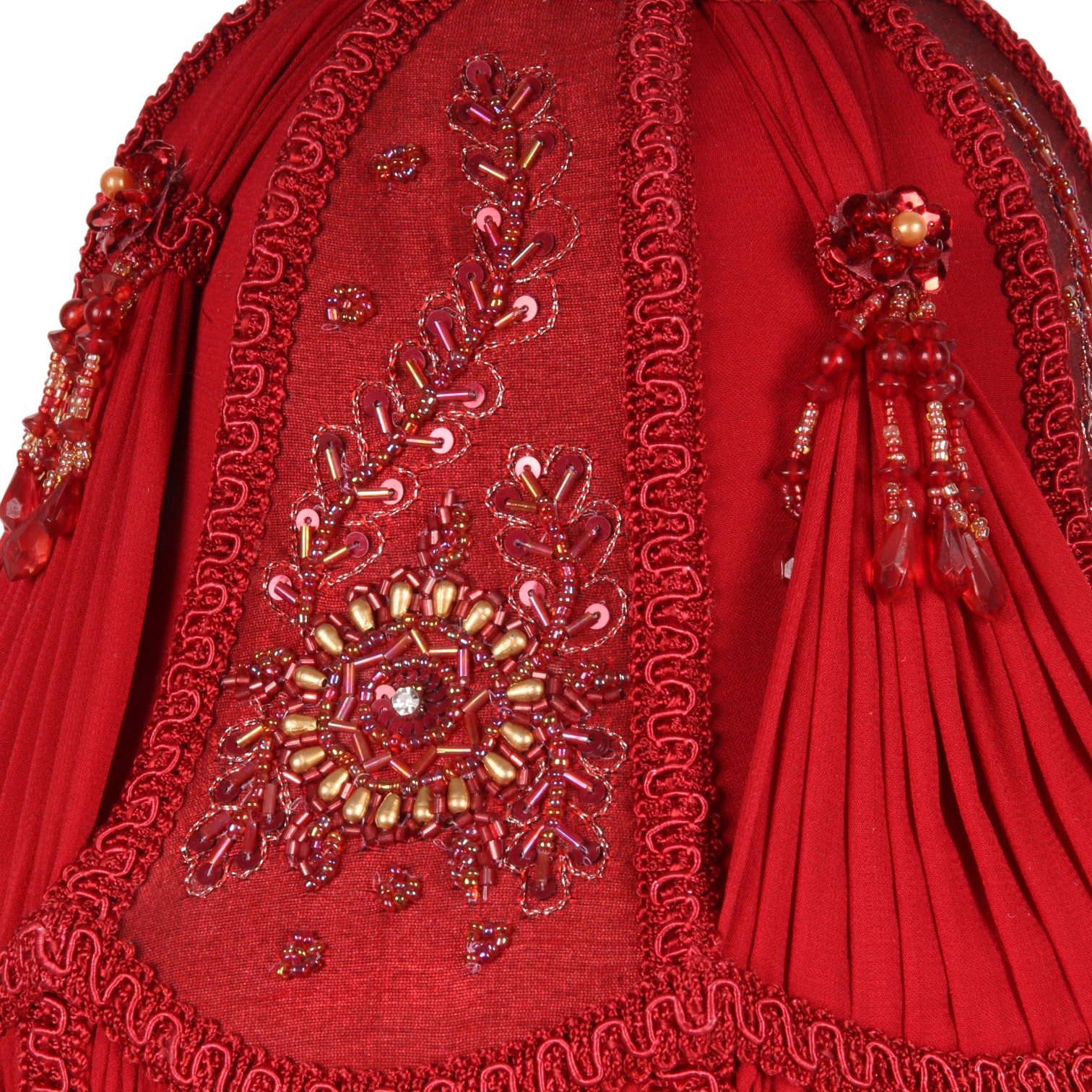 Lampenkap Victorian Dome 26 cm - Rood - Stof