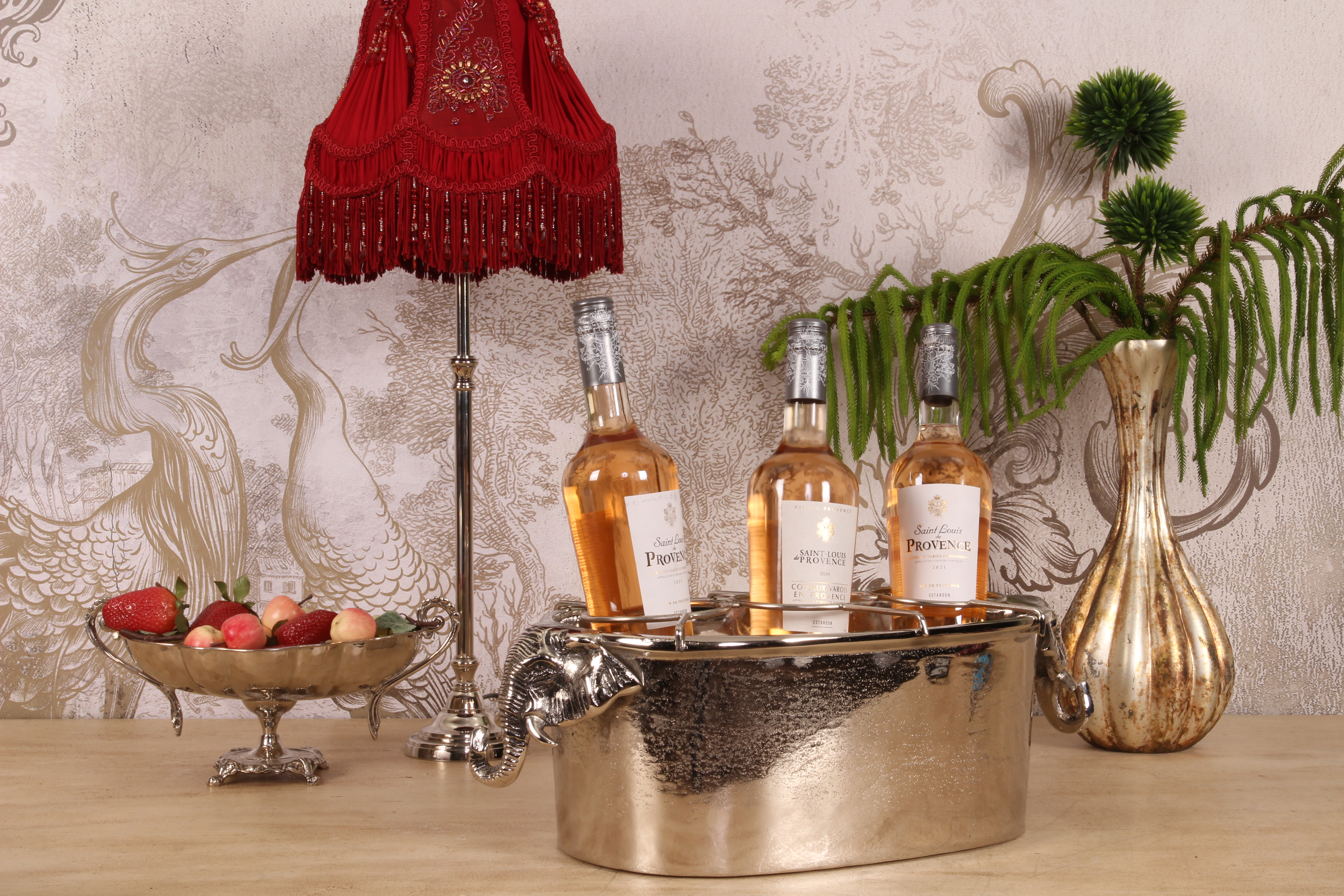 Lampenkap Victorian Dome 26 cm - Rood - Stof