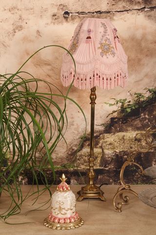 Lampenkap Victorian Dome 26 cm - Roze - Stof
