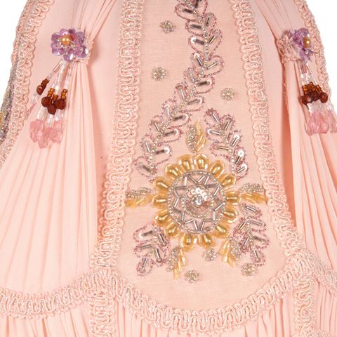 Lampenkap Victorian Dome 26 cm - Roze - Stof