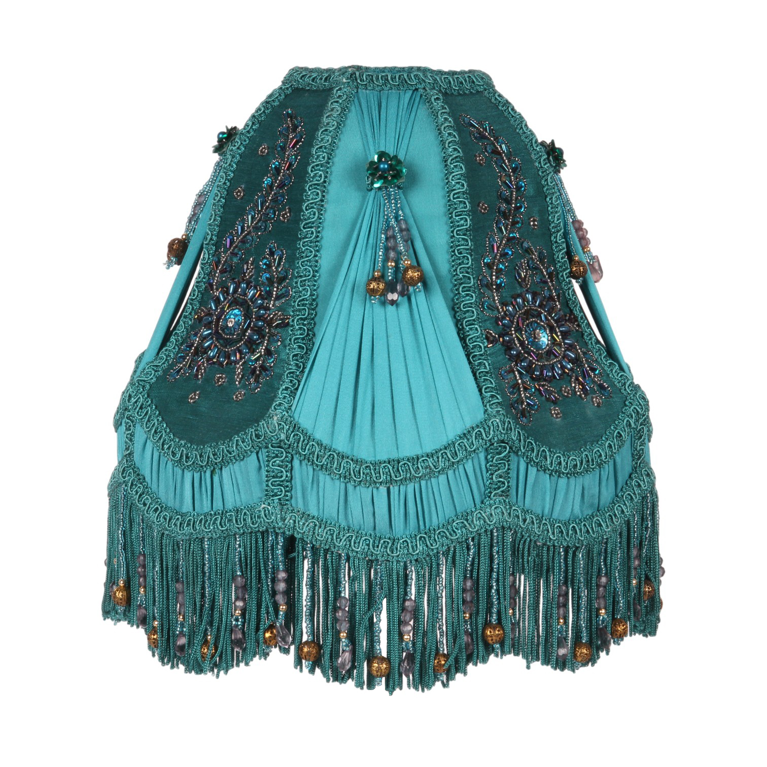 Lampenkap Victorian Dome 26 cm - Petrol - Stof