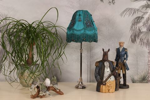 Lampenkap Victorian Dome 26 cm - Petrol - Stof