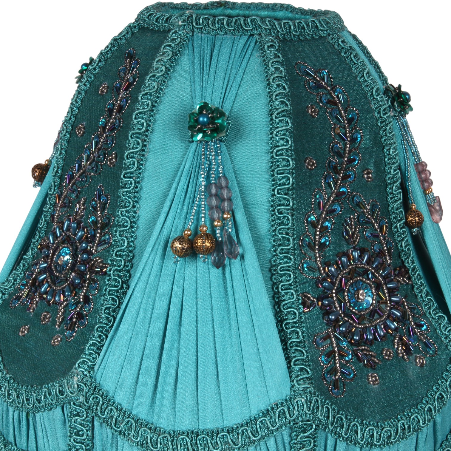 Lampenkap Victorian Dome 26 cm - Petrol - Stof