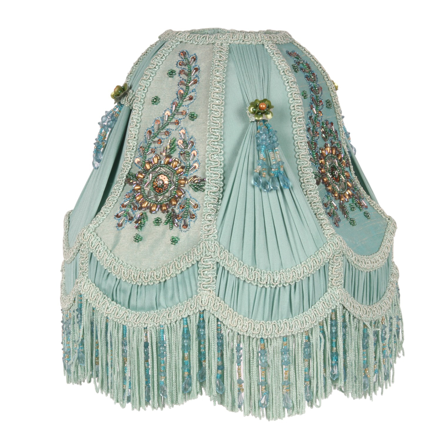 Lampenkap Victorian Dome 26 cm - Turquoise - Stof