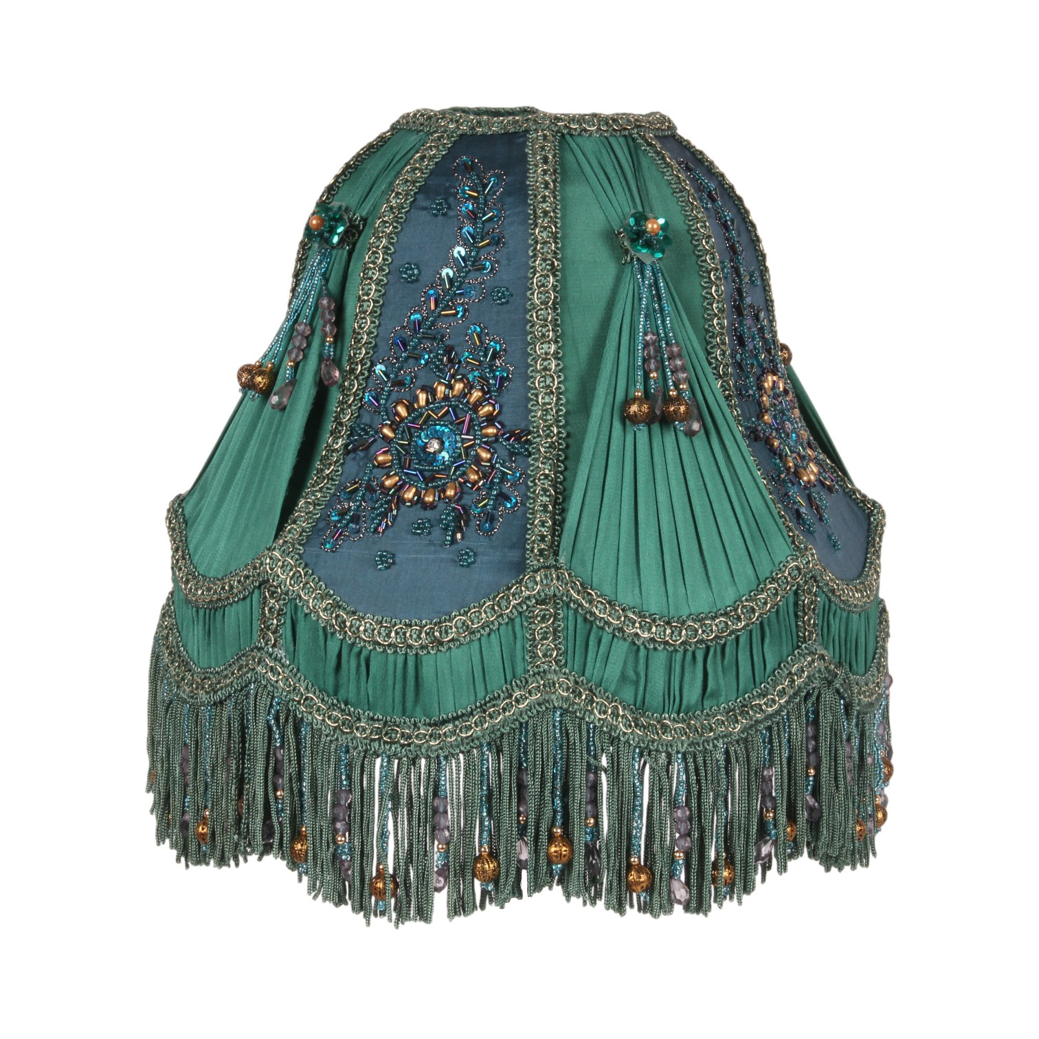 Lampenkap Victorian Dome 26 cm - Pauwblauw - Stof