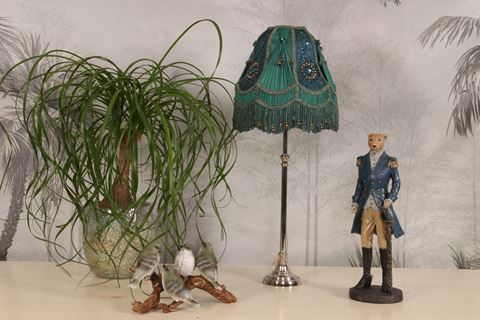 Lampenkap Victorian Dome 26 cm - Pauwblauw - Stof