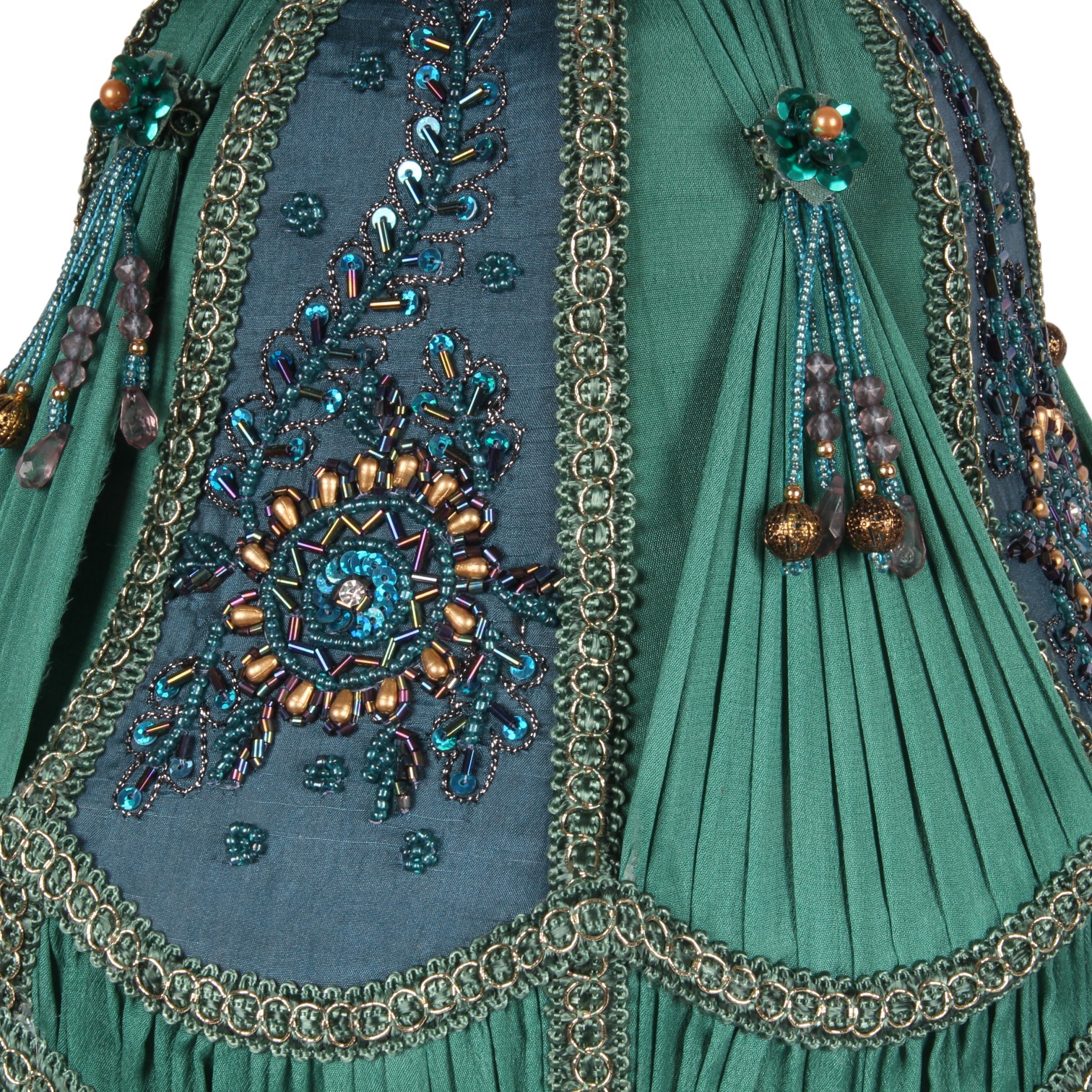 Lampenkap Victorian Dome 26 cm - Pauwblauw - Stof