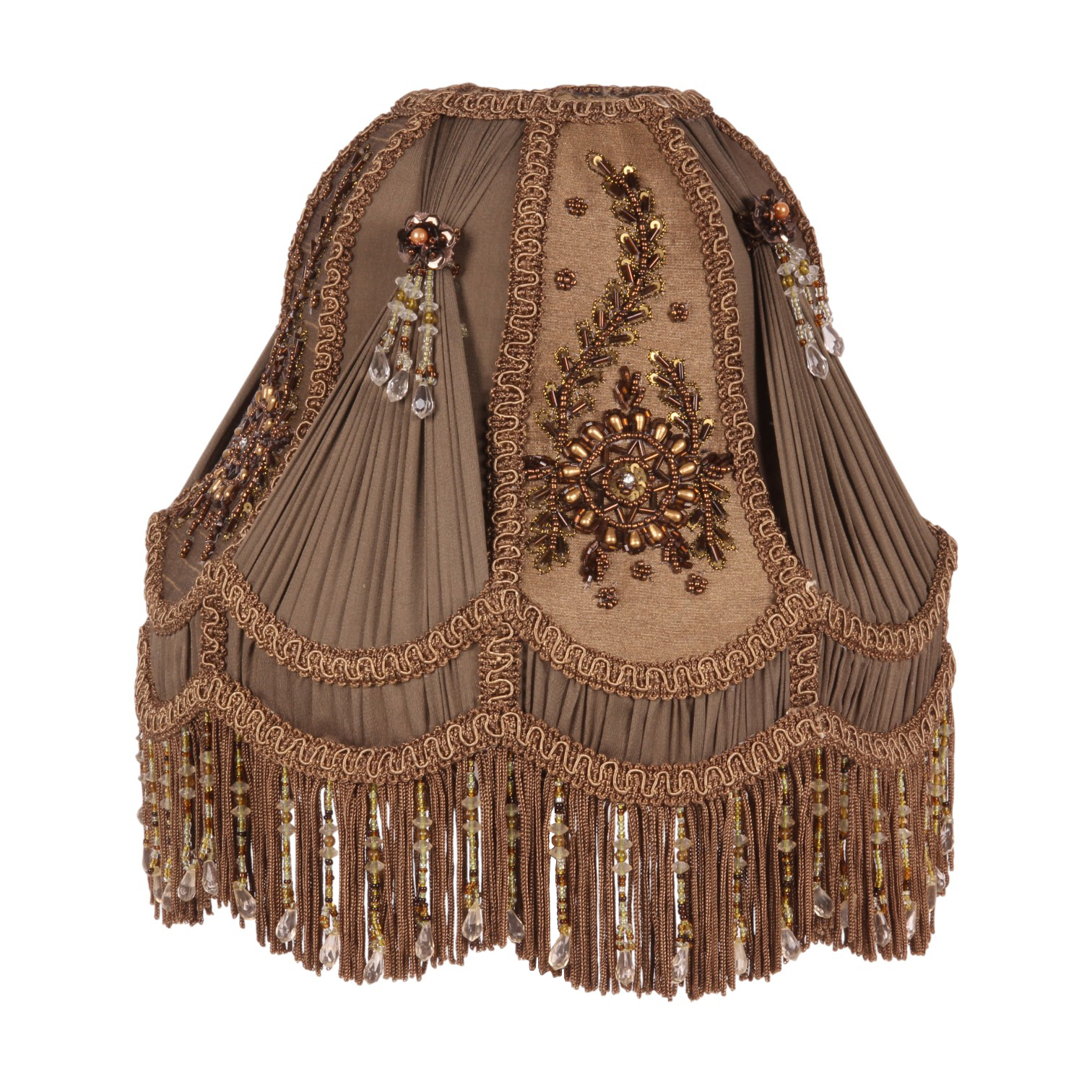 Lampenkap Victorian Dome 26 cm - Bruin - Stof