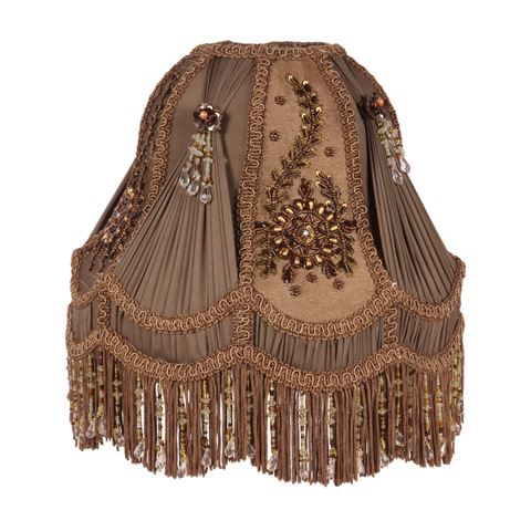 Lampenkap Victorian Dome 26 cm - Bruin - Stof