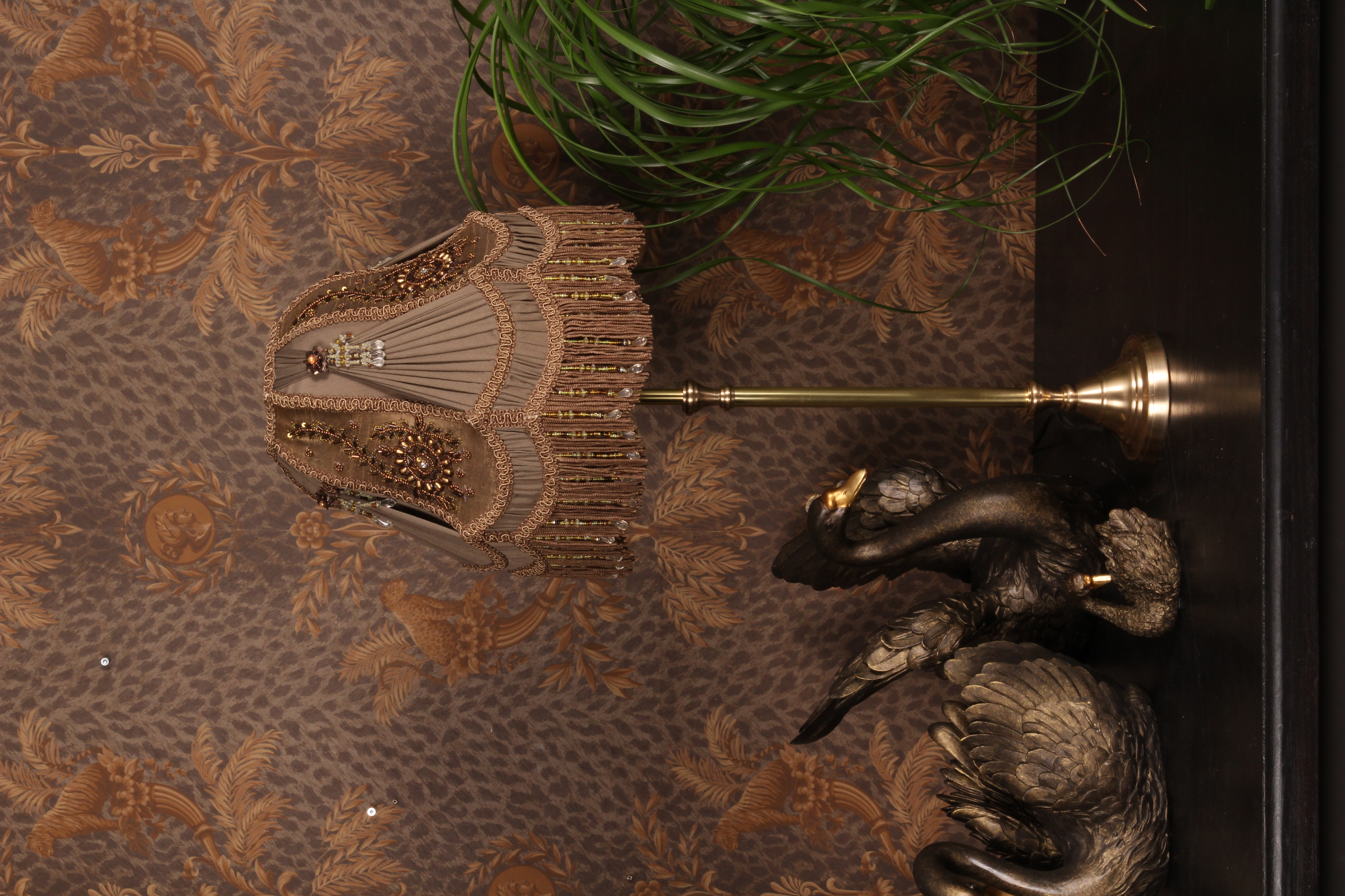 Lampenkap Victorian Dome 26 cm - Bruin - Stof