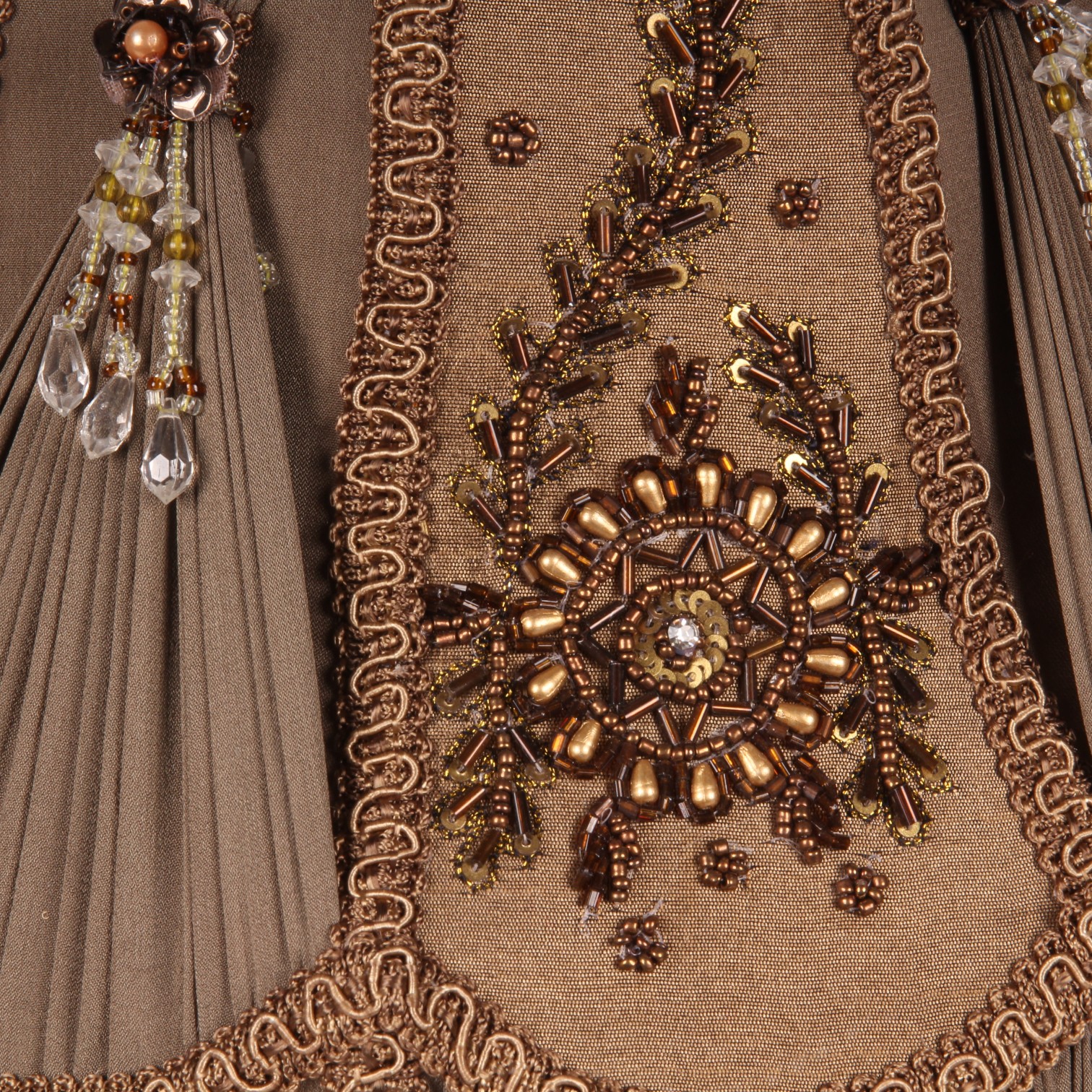 Lampenkap Victorian Dome 26 cm - Bruin - Stof