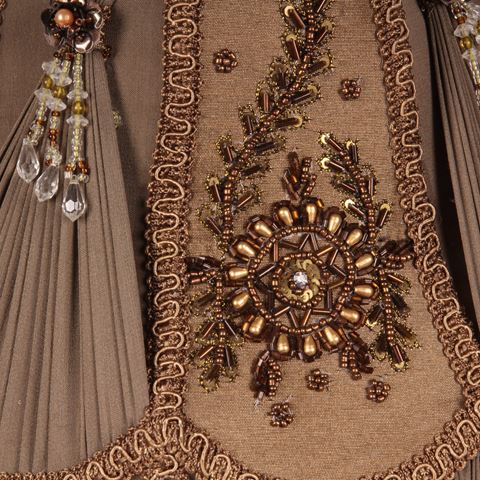 Lampenkap Victorian Dome 26 cm - Bruin - Stof