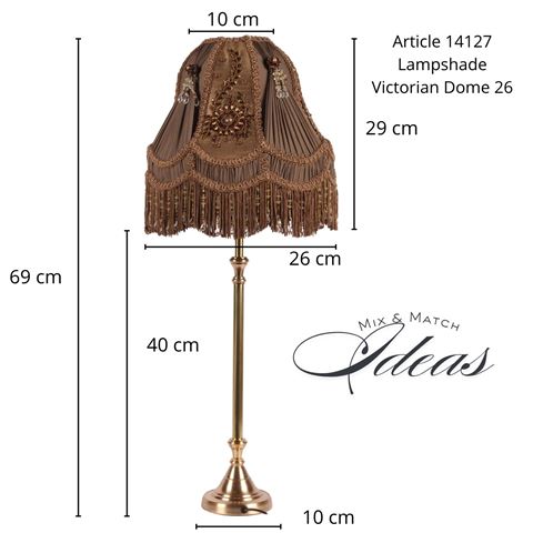 Lampenkap Victorian Dome 26 cm - Bruin - Stof