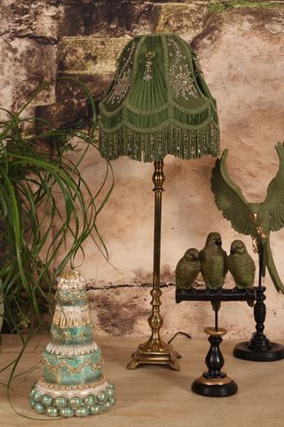 Lampenkap Victorian Dome 26 cm - Groen - Stof