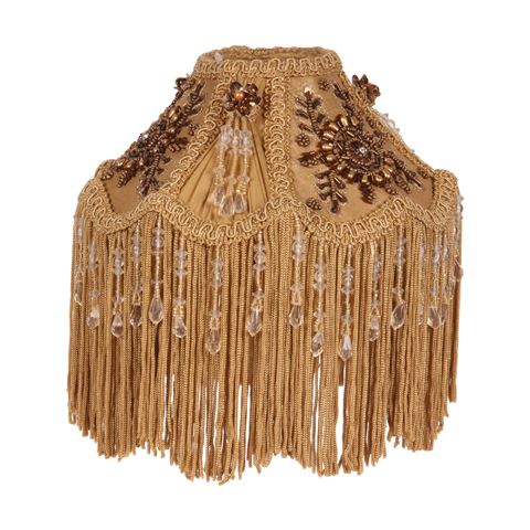 Lampenkap Victorian Dome Small 18 cm - Goud - Stof