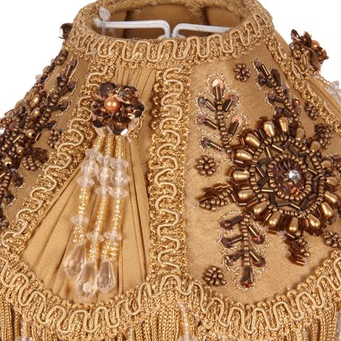 Lampenkap Victorian Dome Small 18 cm - Goud - Stof