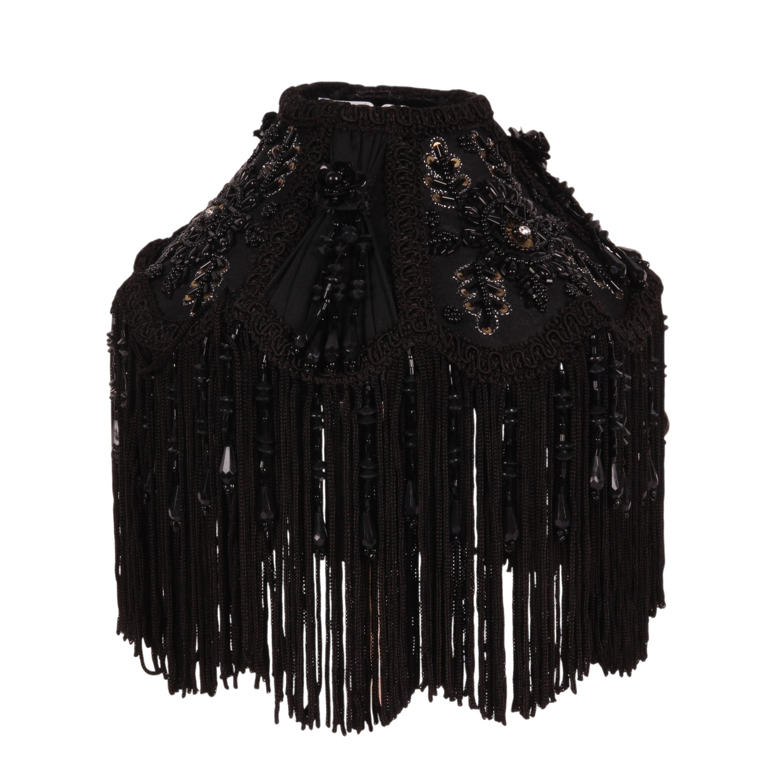 Lampshade Victorian Dome Small 18 cm - Black - Fabric