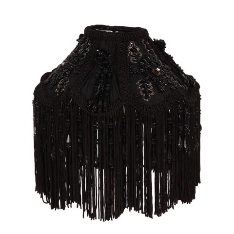 Lampenkap Victorian Dome Small 18 cm - Zwart - Stof