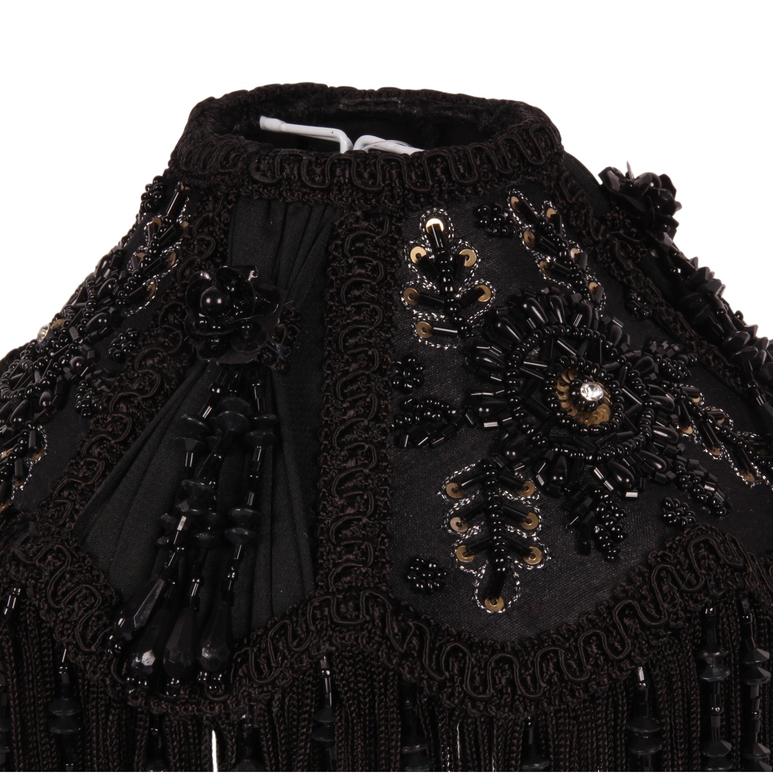 Lampshade Victorian Dome Small 18 cm - Black - Fabric