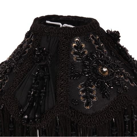 Lampenkap Victorian Dome Small 18 cm - Zwart - Stof