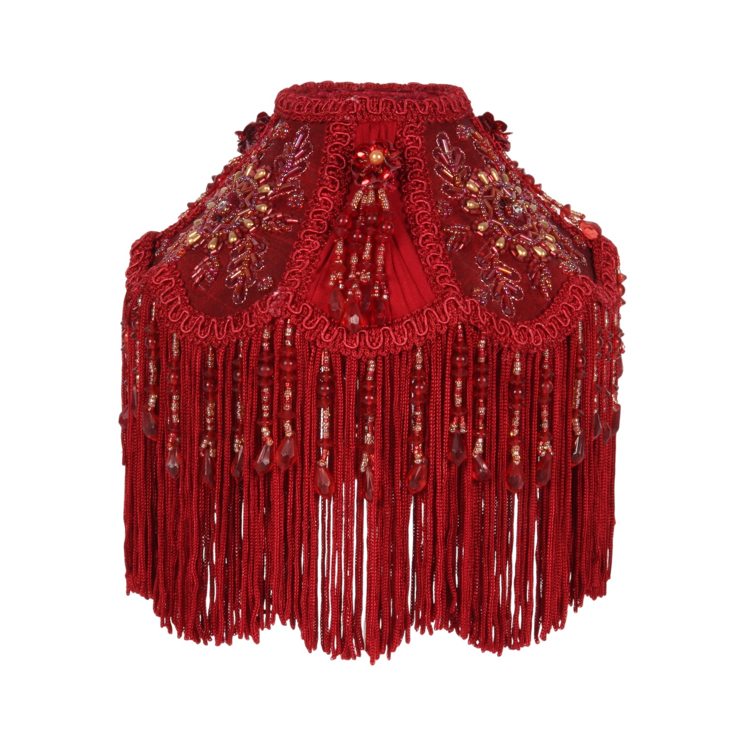 Lampshade Victorian Dome Small 18 cm - Red - Fabric