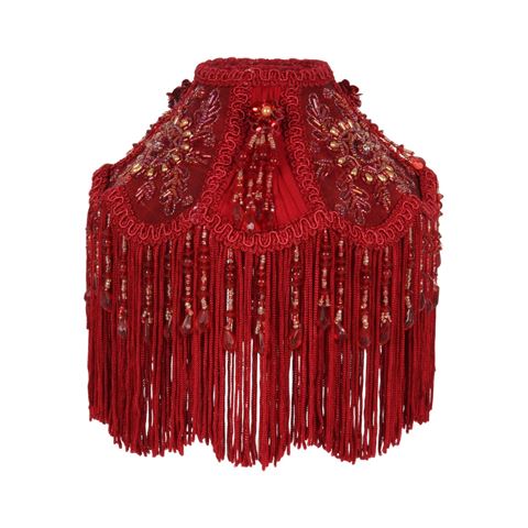 Lampenkap Victorian Dome Small 18 cm - Rood - Stof