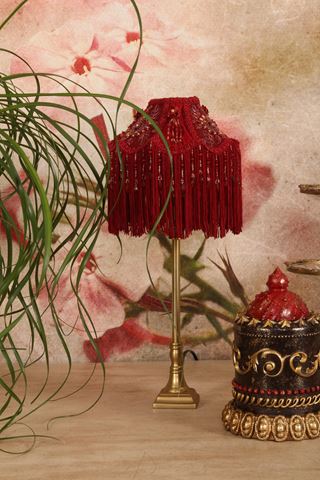 Lampenkap Victorian Dome Small 18 cm - Rood - Stof