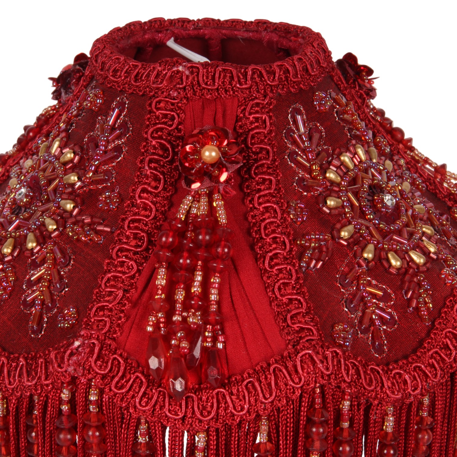 Lampshade Victorian Dome Small 18 cm - Red - Fabric