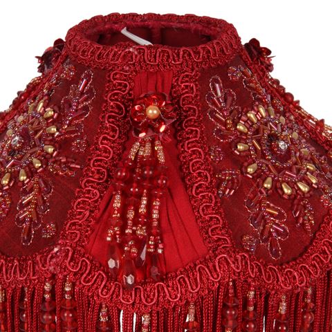 Lampenkap Victorian Dome Small 18 cm - Rood - Stof