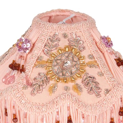 Lampenkap Victorian Dome Small 18 cm - Roze - Stof