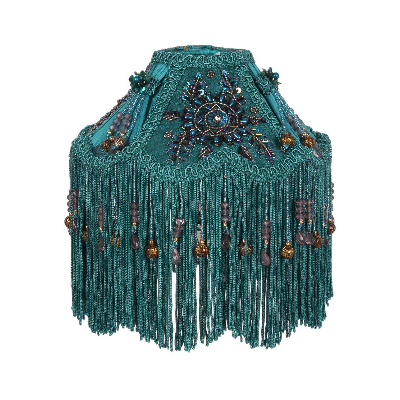 Lampshade Victorian Dome Small 18 cm - Teal - Fabric