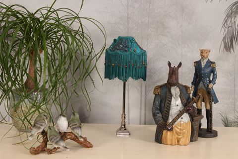 Lampenkap Victorian Dome Small 18 cm - Petrol - Stof