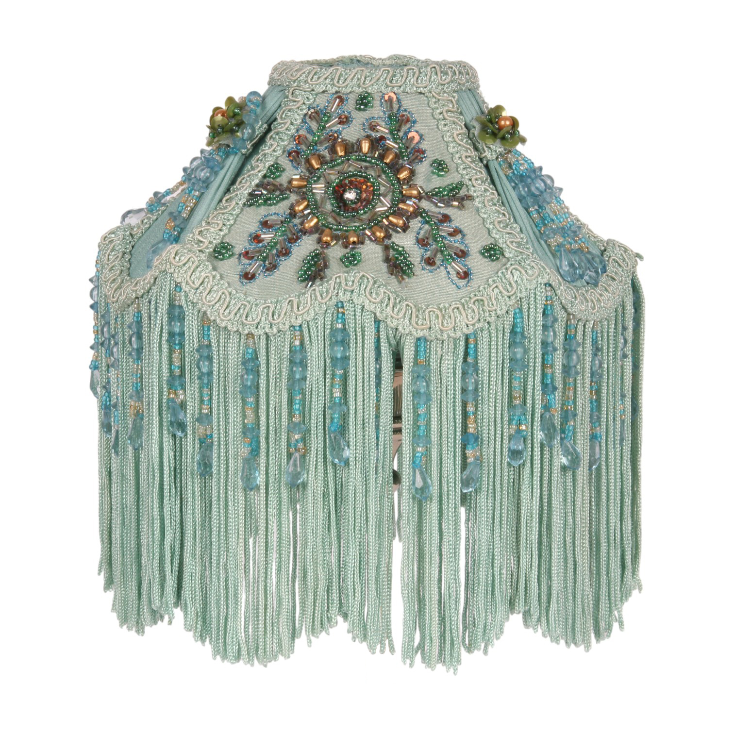 Lampshade Victorian Dome Small 18 cm - Turquoise - Fabric