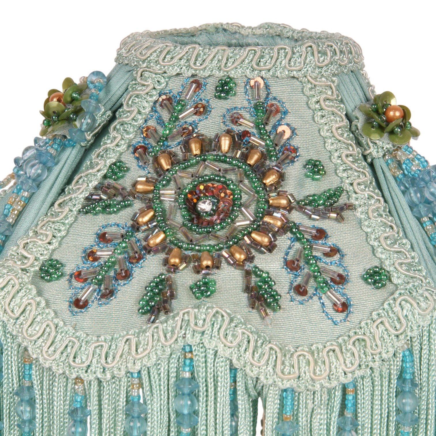 Lampshade Victorian Dome Small 18 cm - Turquoise - Fabric