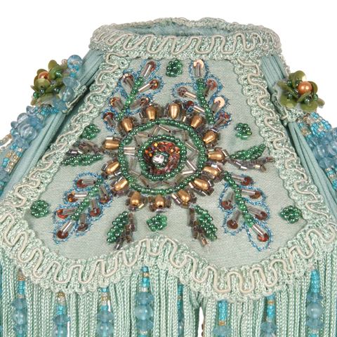 Lampenkap Victorian Dome Small 18 cm - Turquoise - Stof