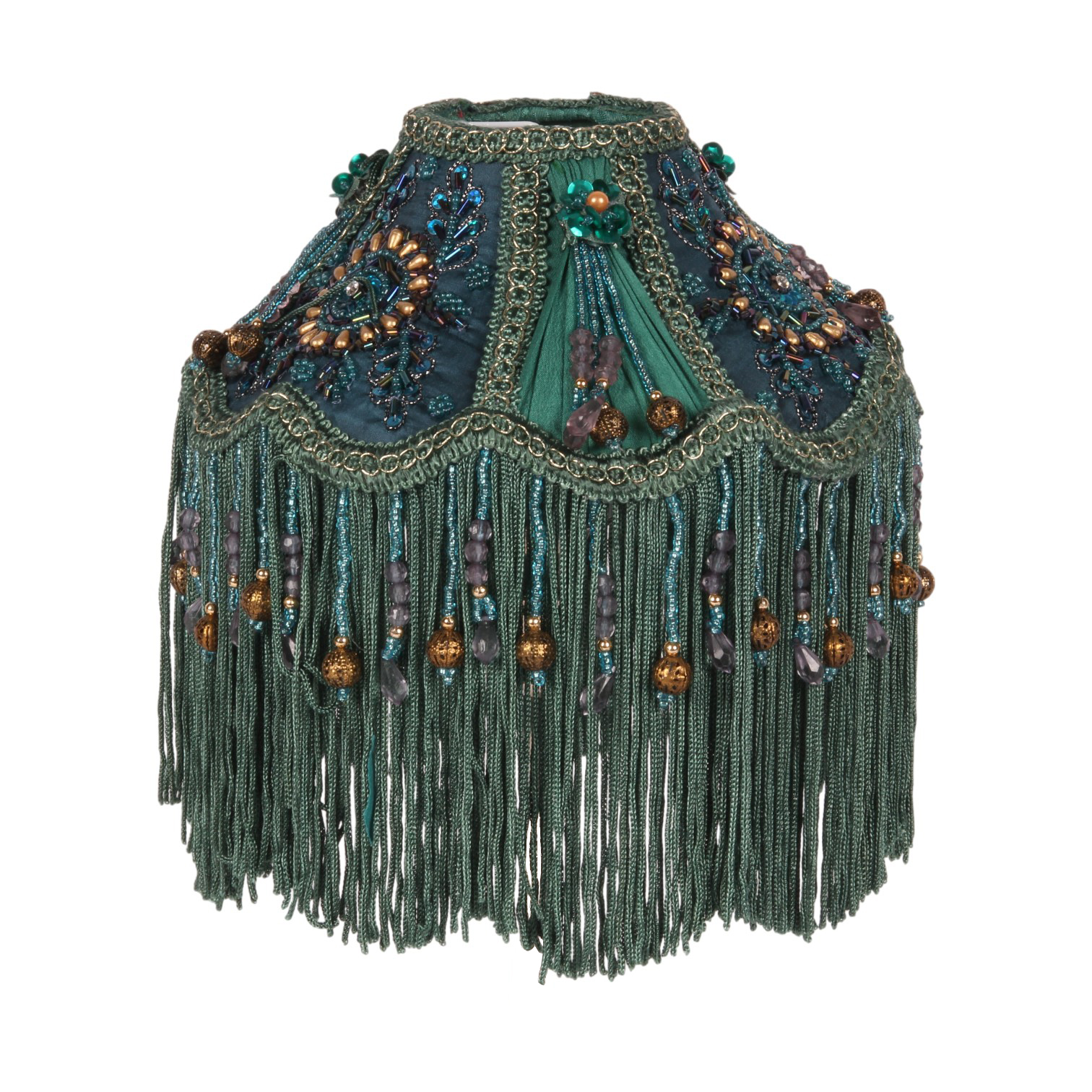 Lampshade Victorian Dome Small 18 cm - Peacock Blue - Fabric