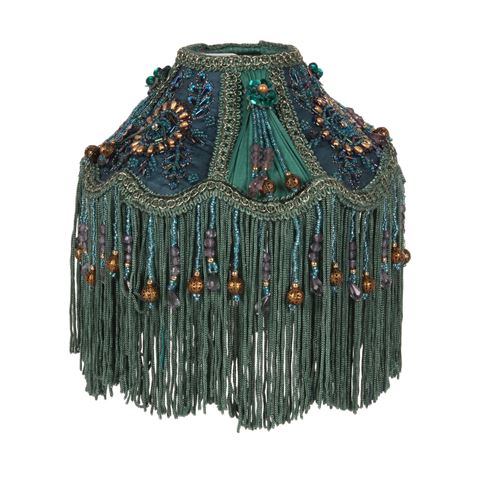 Lampenkap Victorian Dome Small 18 cm - Pauwblauw - Stof