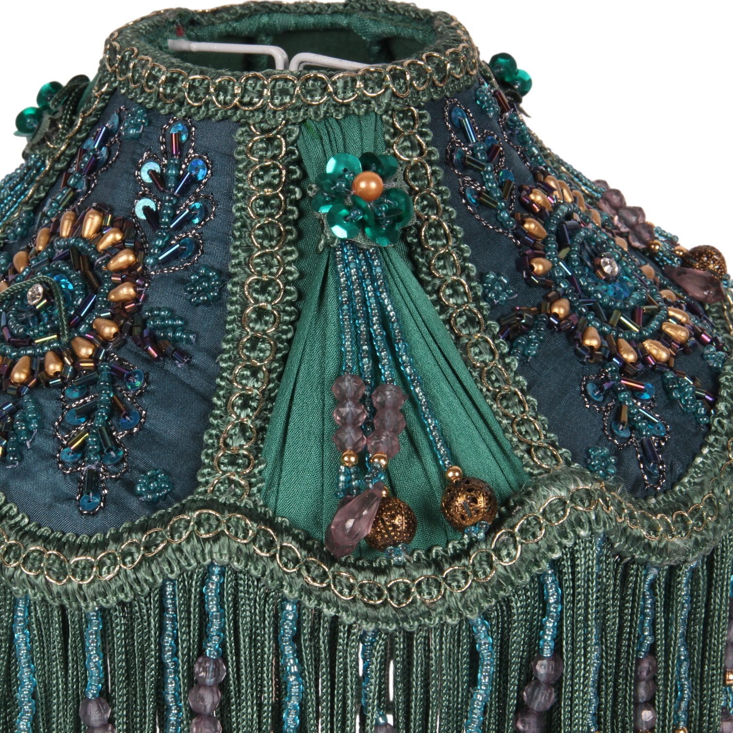 Lampshade Victorian Dome Small 18 cm - Peacock Blue - Fabric