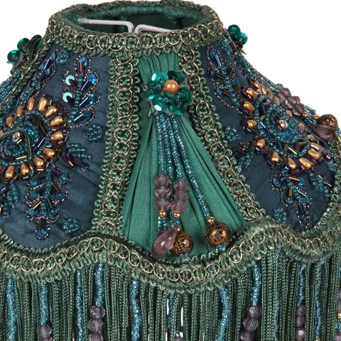 Lampenkap Victorian Dome Small 18 cm - Pauwblauw - Stof